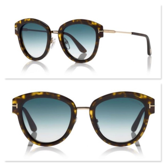 New Tom Ford Mia Rounded Havana Sunglasses - Picture 10 of 16